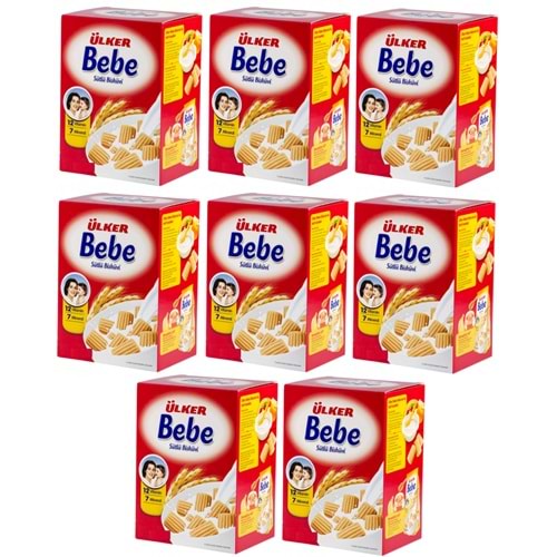 Ülker Sütlü Bebe Bisküvisi 800GR (12 Vitaminli 7 Minarelli) Kutu (8 Li Set)
