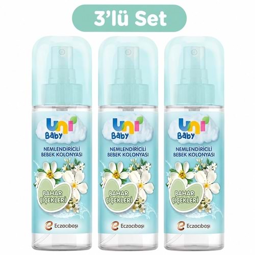 Uni Baby Bebek Kolonyası 150ML Nemlendiricili - Bahar Çiçekleri (3 Lü Set)