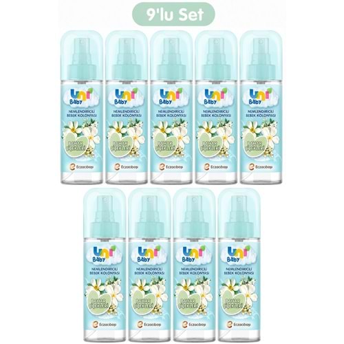 Uni Baby Bebek Kolonyası 150ML Nemlendiricili - Bahar Çiçekleri (9 Lu Set)