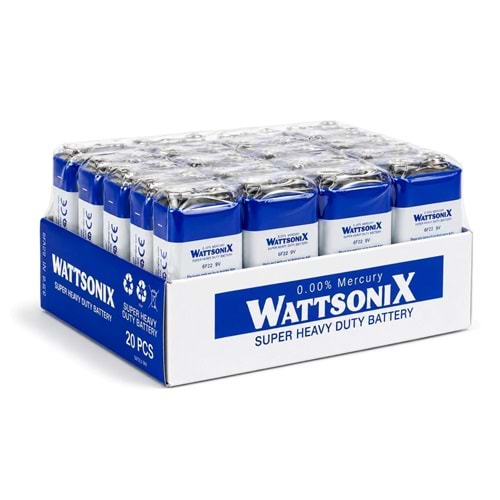Wattsonıx Çinko Karbon 9V PİL Tekli 1 Adet (20 Li Set)