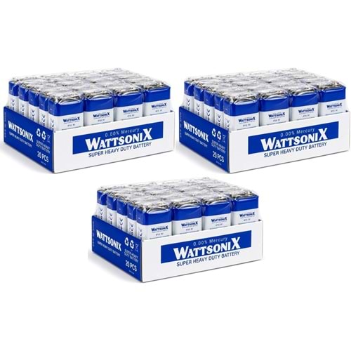Wattsonıx Çinko Karbon 9V PİL Tekli 1 Adet (60 Lı Set)