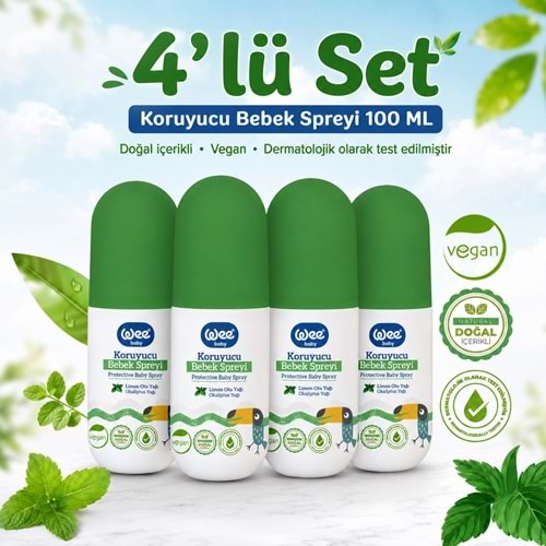 Wee Baby Koruyucu Bebek Spreyi 100 ML (Sinek Koruyucu) (4 Lü Set)