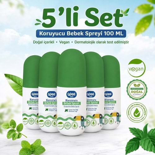 Wee Baby Koruyucu Bebek Spreyi 100 ML (Sinek Koruyucu) (5 Li Set)