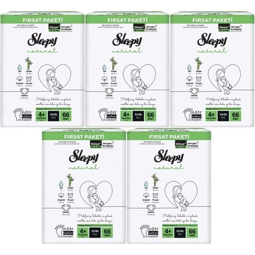 Sleepy Bebek Bezi Naturel 4+ Beden 9-16 KG Maxi Plus 330 Adet MeGa Fırsat Pk