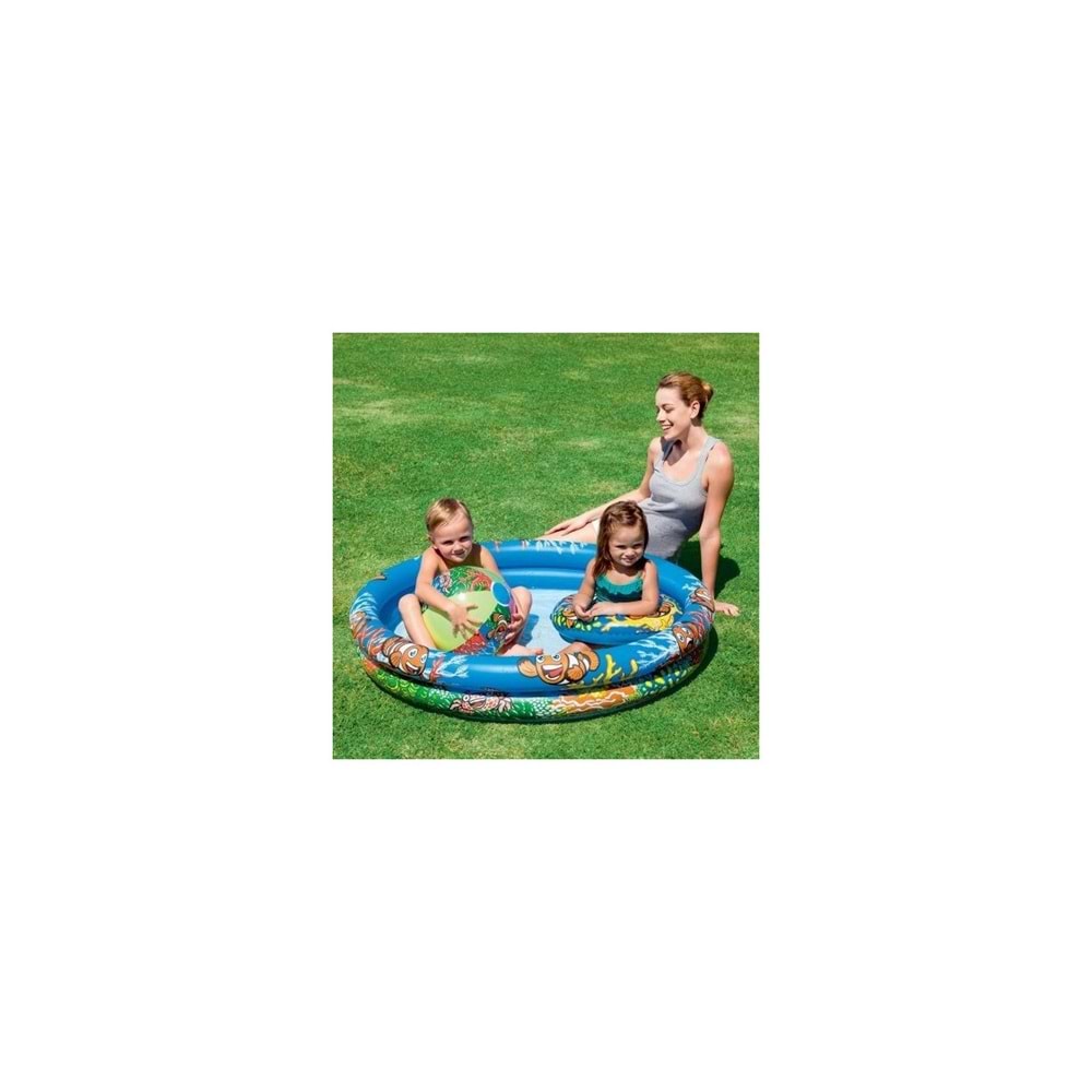 Bestway Intex 51 cm Beyaz Dondurma Desenli Şişme Simit - Dayanıklı PVC, 3-6 Yaş Grubu İçin