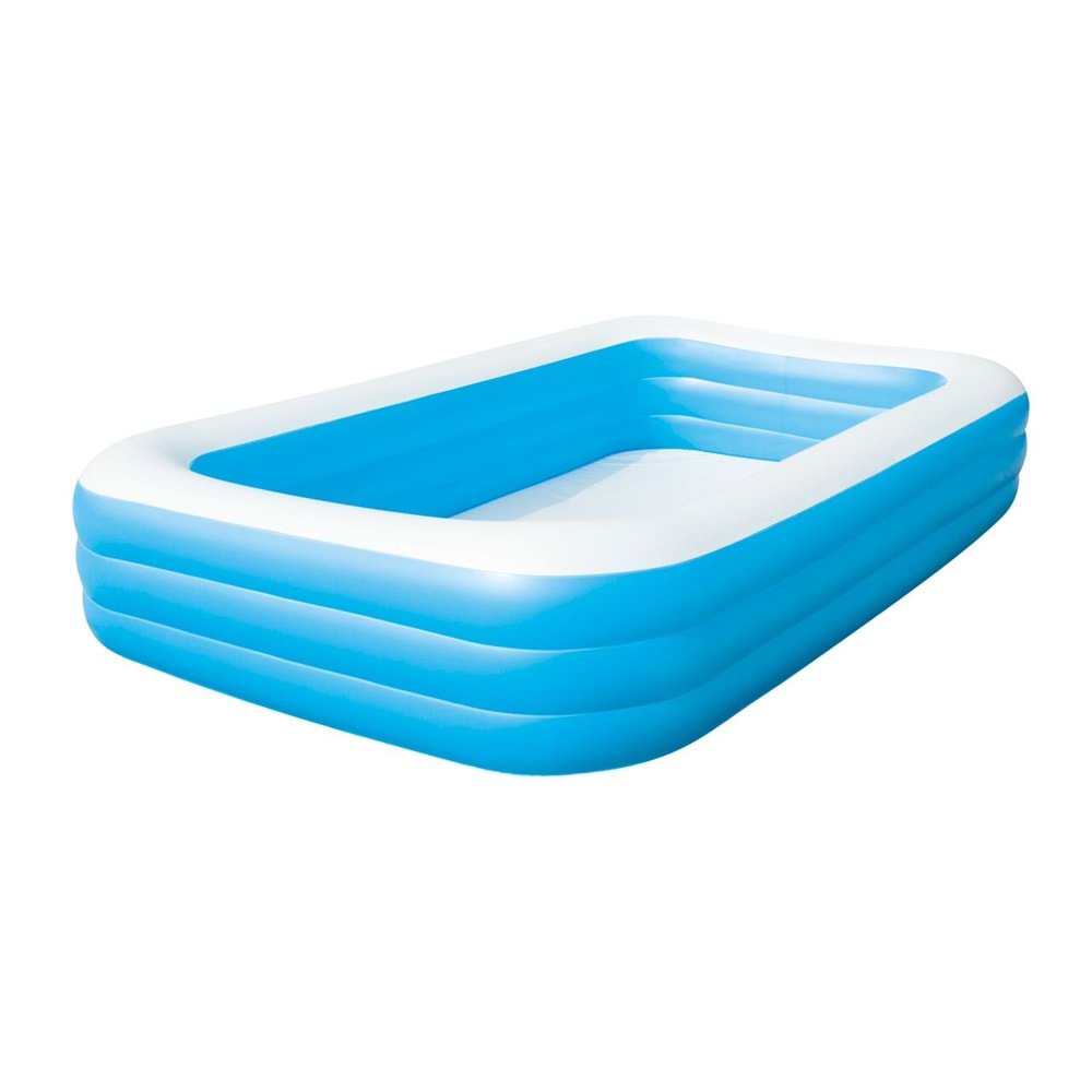 Bestway Dikdörtgen Jumbo Mavi Şişme Havuz 305 x 183 x 56 cm Çocuklar İçin Eğlenceli