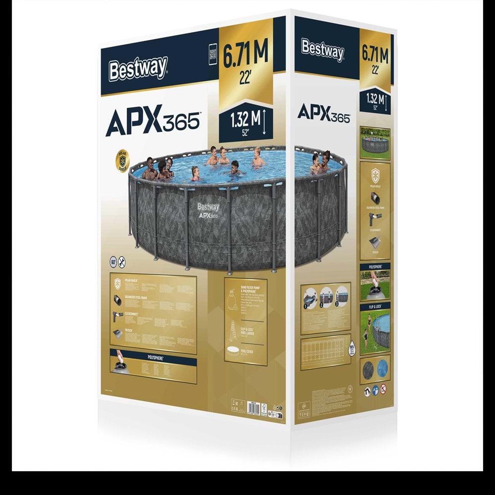 Bestway® APX 365™ 561JZ Çember Prefabrik Havuz Seti 6,71 m x 1,32 m
