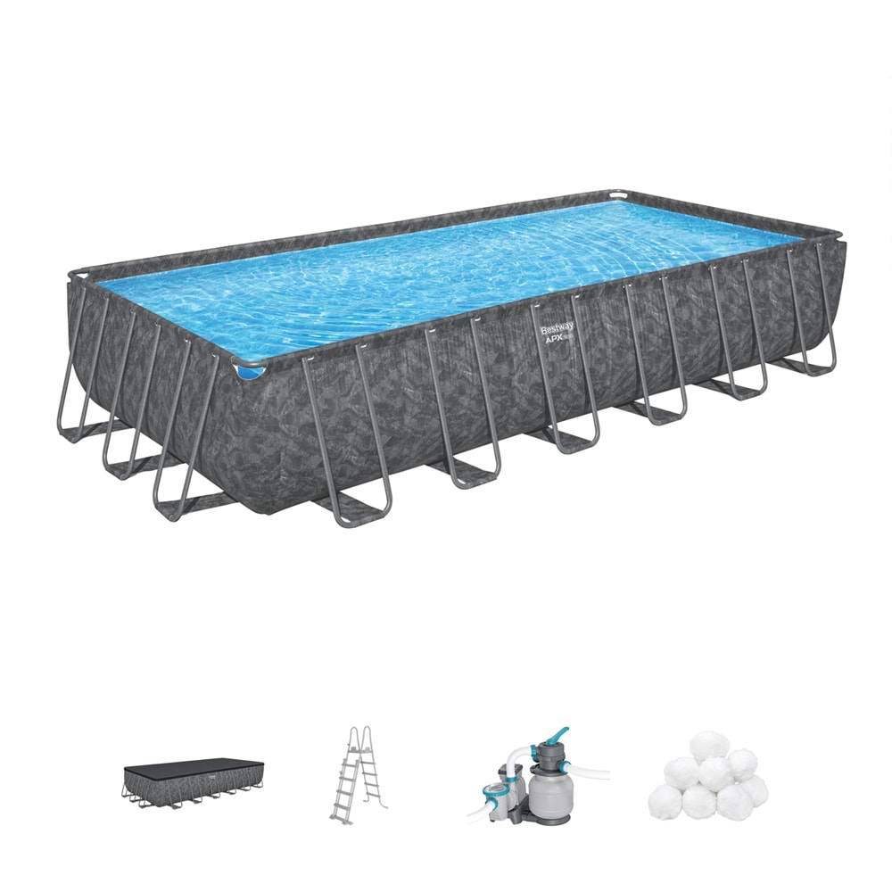 Bestway® APX 365™ 561KG Dikdörtgen Prefabrik Havuz Seti 7,32 m x 3,66 m x 1,32 m