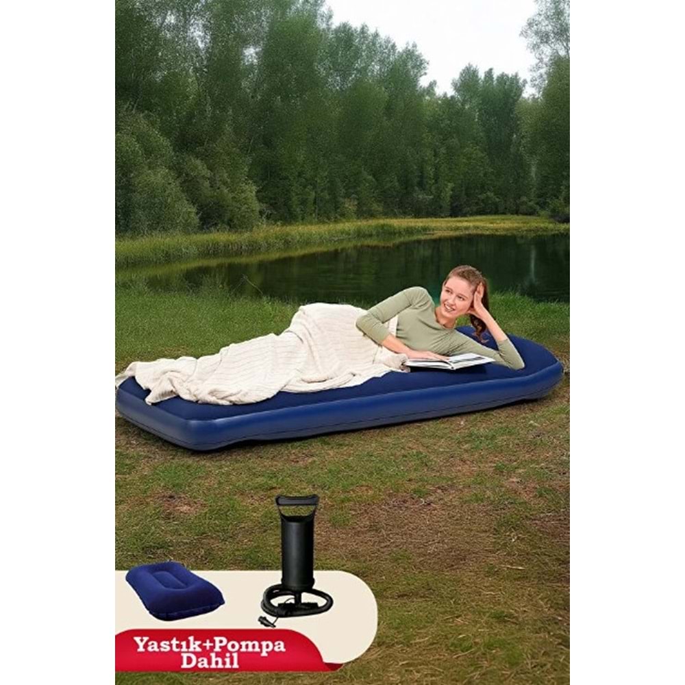 Bestway Tek Kişilik Tek Katlı Şişme Yatak,Şişme Yastık 185x76cm