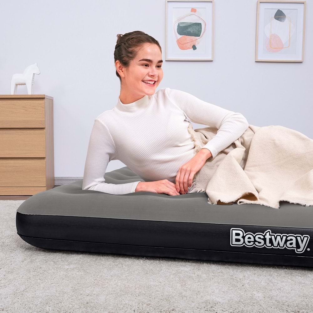 Bestway Ultra King 3 Kişilik Şişme Yatak, El pompası ve Yastık 203x183x22cm 671HC BW149
