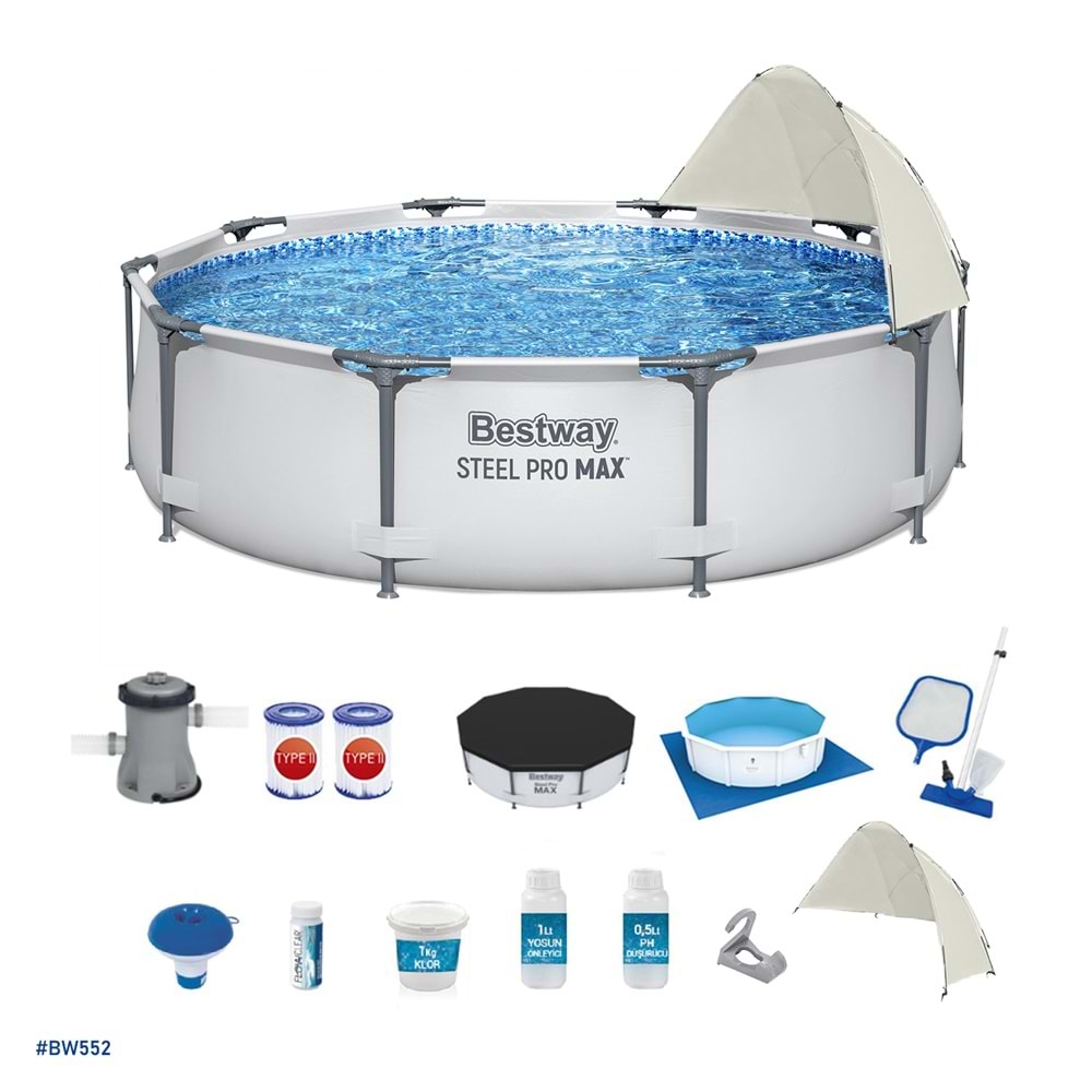 Bestway Gölgelikli Prefabrik Havuz Seti 305x76cm BW552 56406
