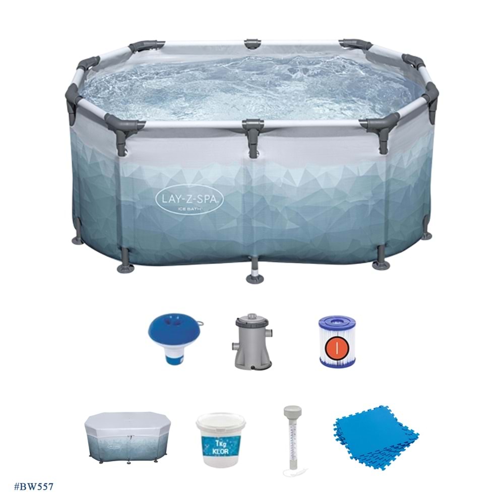 Lay-Z-Spa Soğuk Terapi Buz Banyosu Küveti Seti, 2 Kişilik 6002N BW557