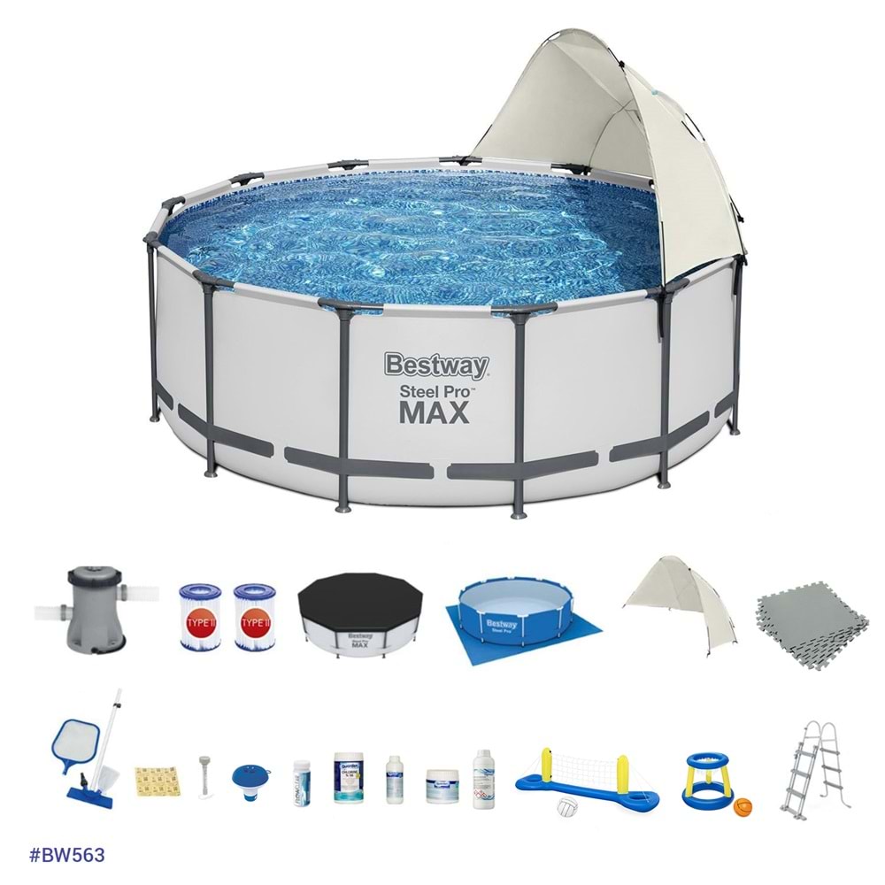 Bestway Gölgelikli Prefabrik Full Havuz Seti 427x122cm BW563 5612X