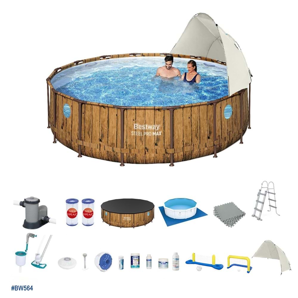 Bestway Gölgelikli Prefabrik Full Havuz Seti 549x122cm BW564 56977