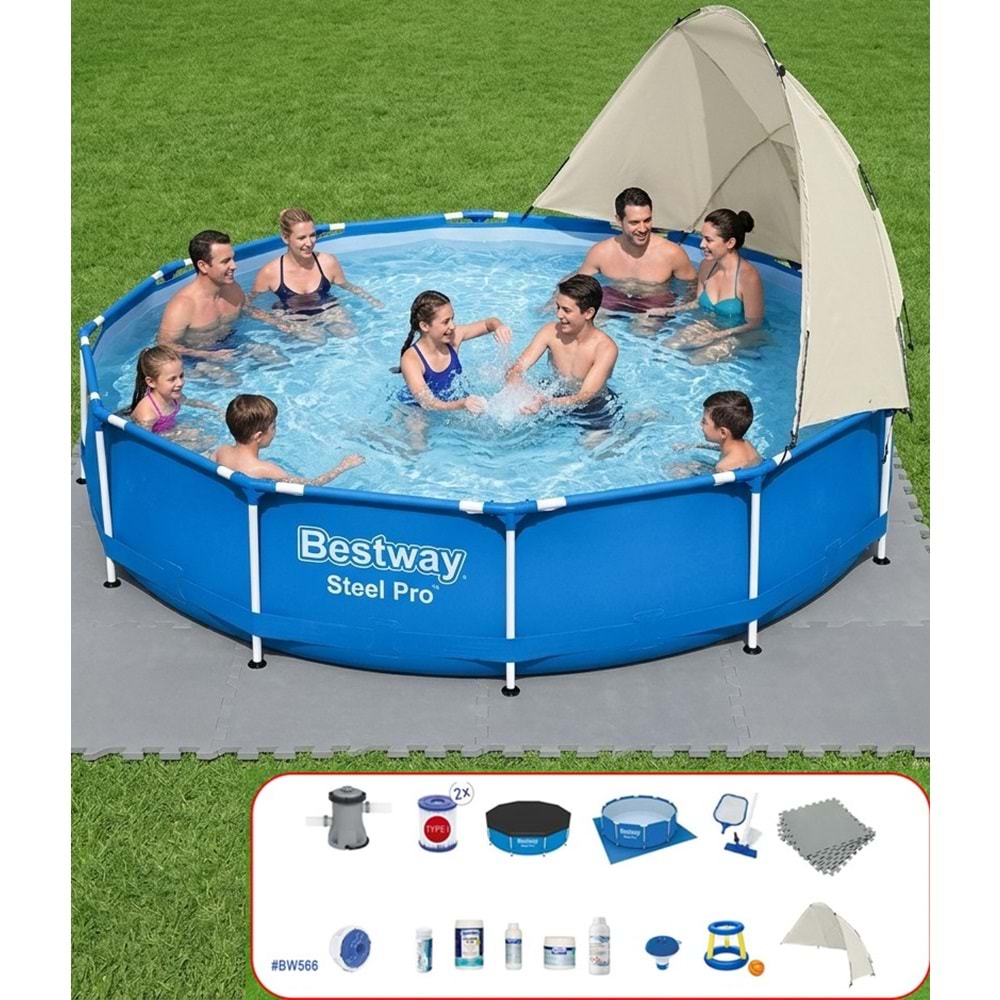 Bestway Gölgelikli Prefabrik Full Havuz Seti 366x76 cm BW566 56706