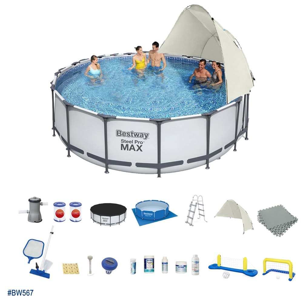 Bestway Gölgelikli Prefabrik Full Havuz Seti 457x122cm BW567 56438