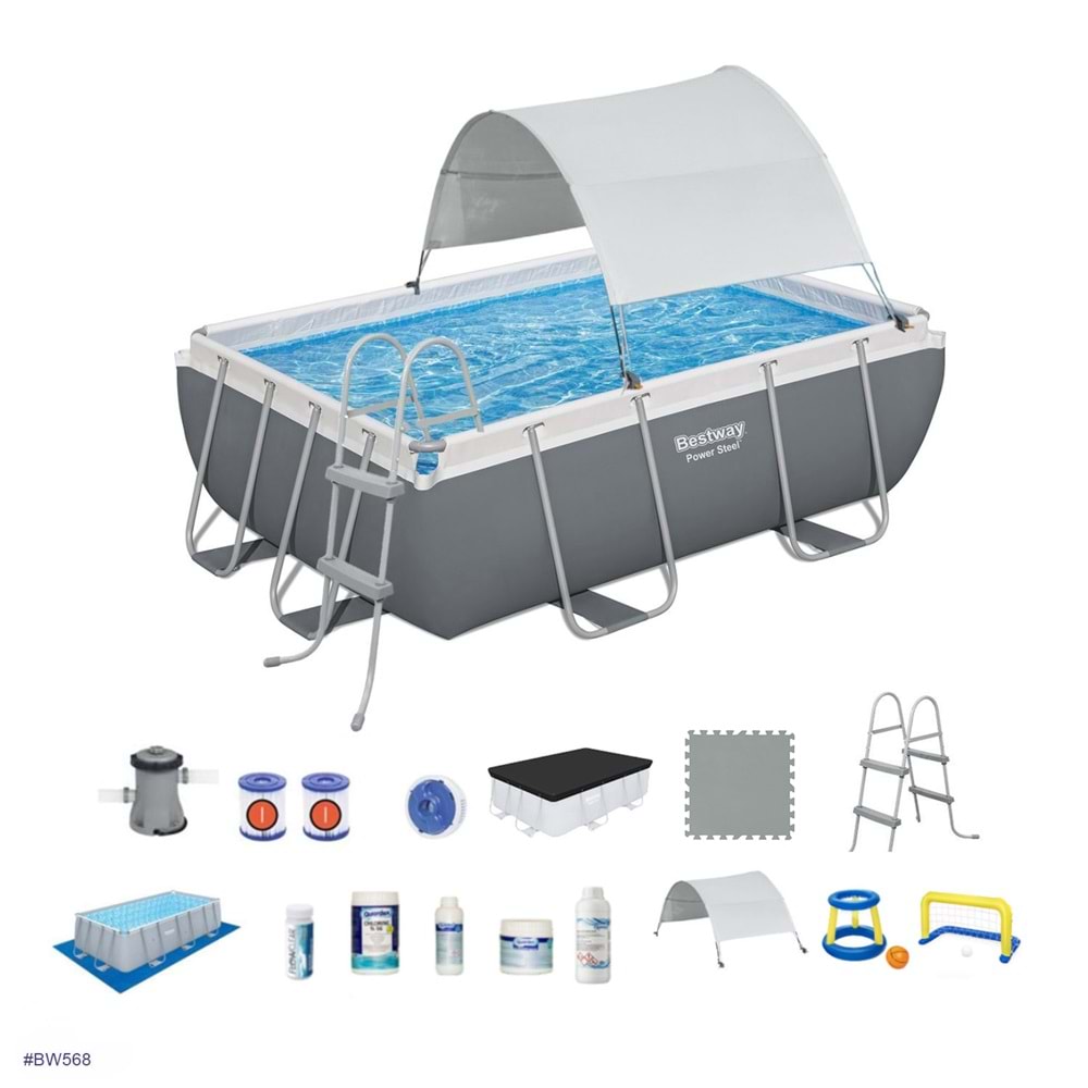 Bestway Gölgelikli Prefabrik Havuz Seti 282x196x84cm Bw568 56629