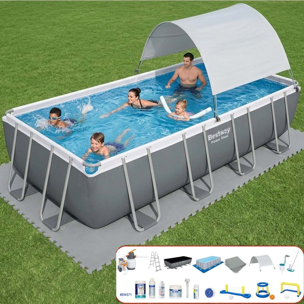 Bestway Gölgelikli Büyük Prefabrik Full Havuz Seti 549x274x122cm 56466 BW571