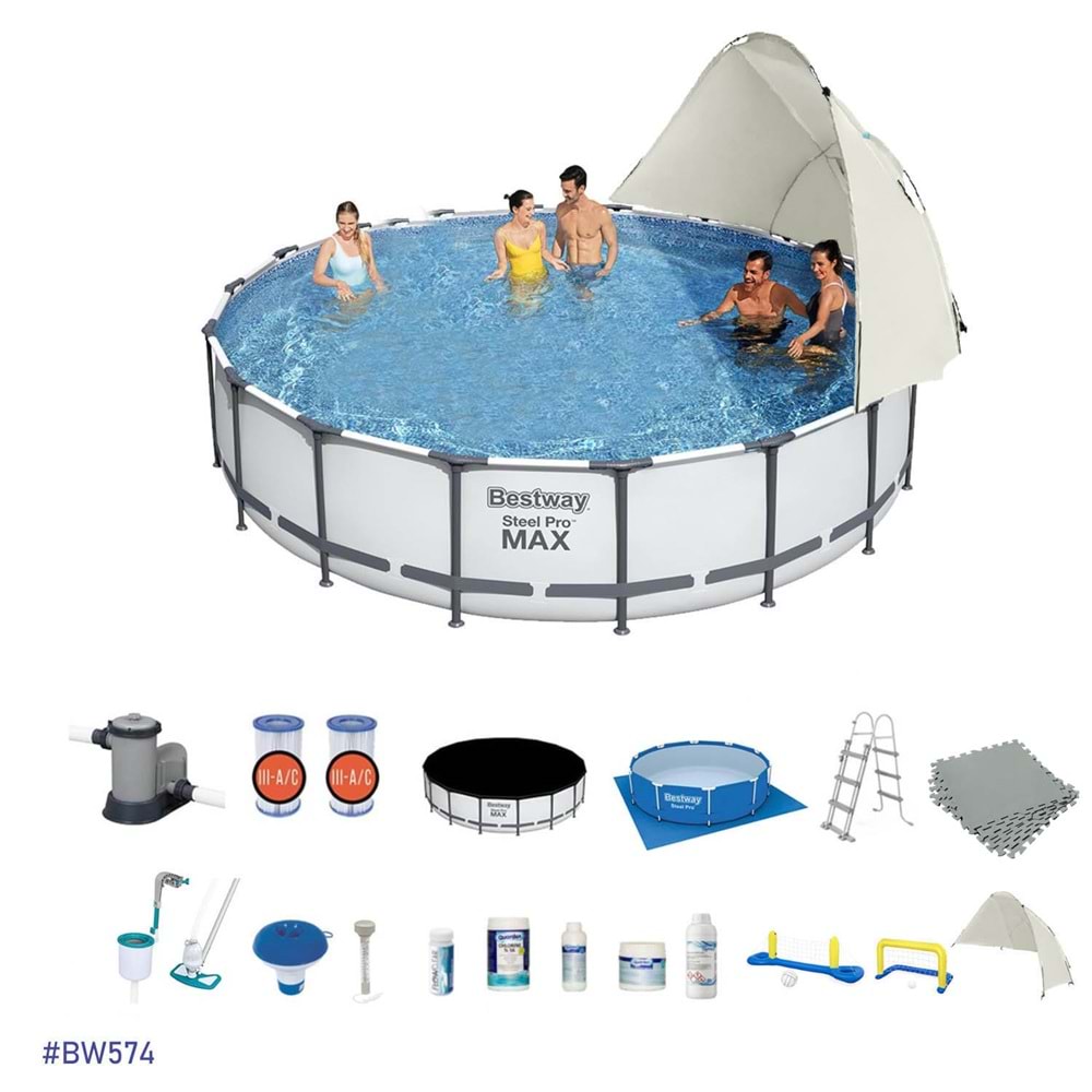 Bestway Gölgelikli Prefabrik Full Havuz Seti 549x122cm BW574 56462