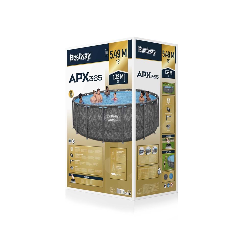 Bestway® APX 365™ 561KC Yuvarlak Prefabrik Havuz Seti 549cm x 132cm BW583