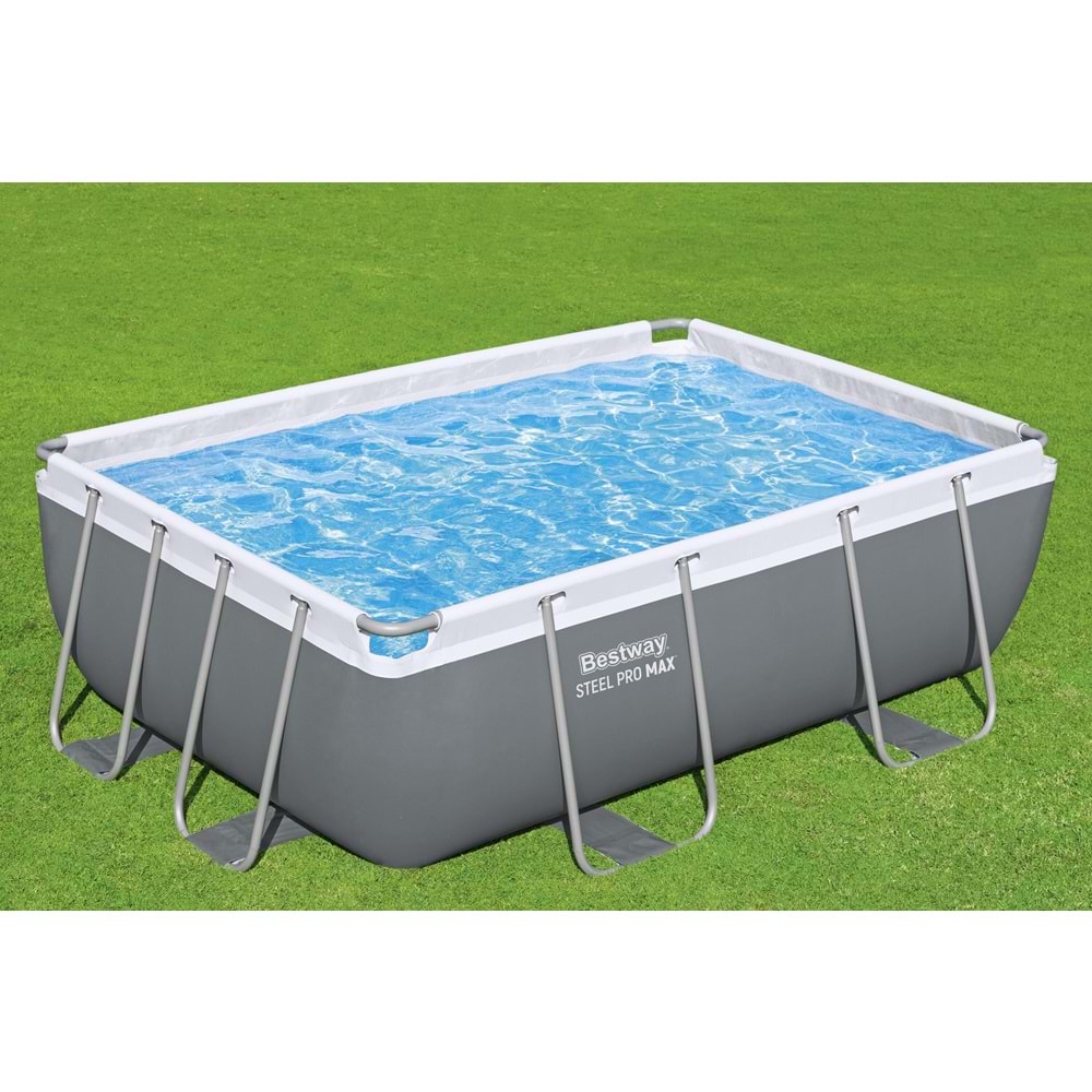 Bestway Steel Pro MAX Gölgelikli Prefabrik Dikdörtgen Havuz Seti 282 cm x 196 cm x 84 cm BW592