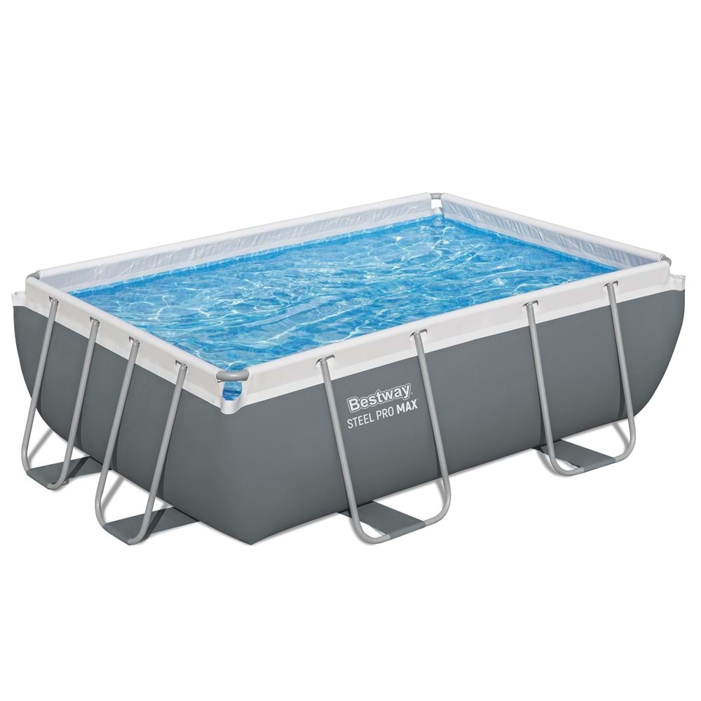 Bestway Steel Pro MAX Gölgelikli Prefabrik Dikdörtgen Havuz Seti 282 cm x 196 cm x 84 cm BW592