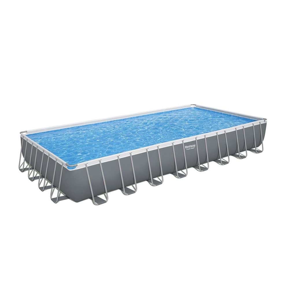 Bestway Gölgelikli Prefabrik Dikdörtgen Yer Üstü Havuz Seti 956 cm x 488 cm x 132 cm 56623 BW600