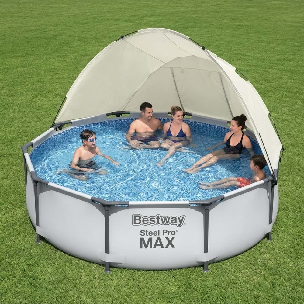 Bestway Steel Pro MAX Gölgelikli Yer Üstü Prefabrik Havuz 305cm x 76cm 56406 BW608