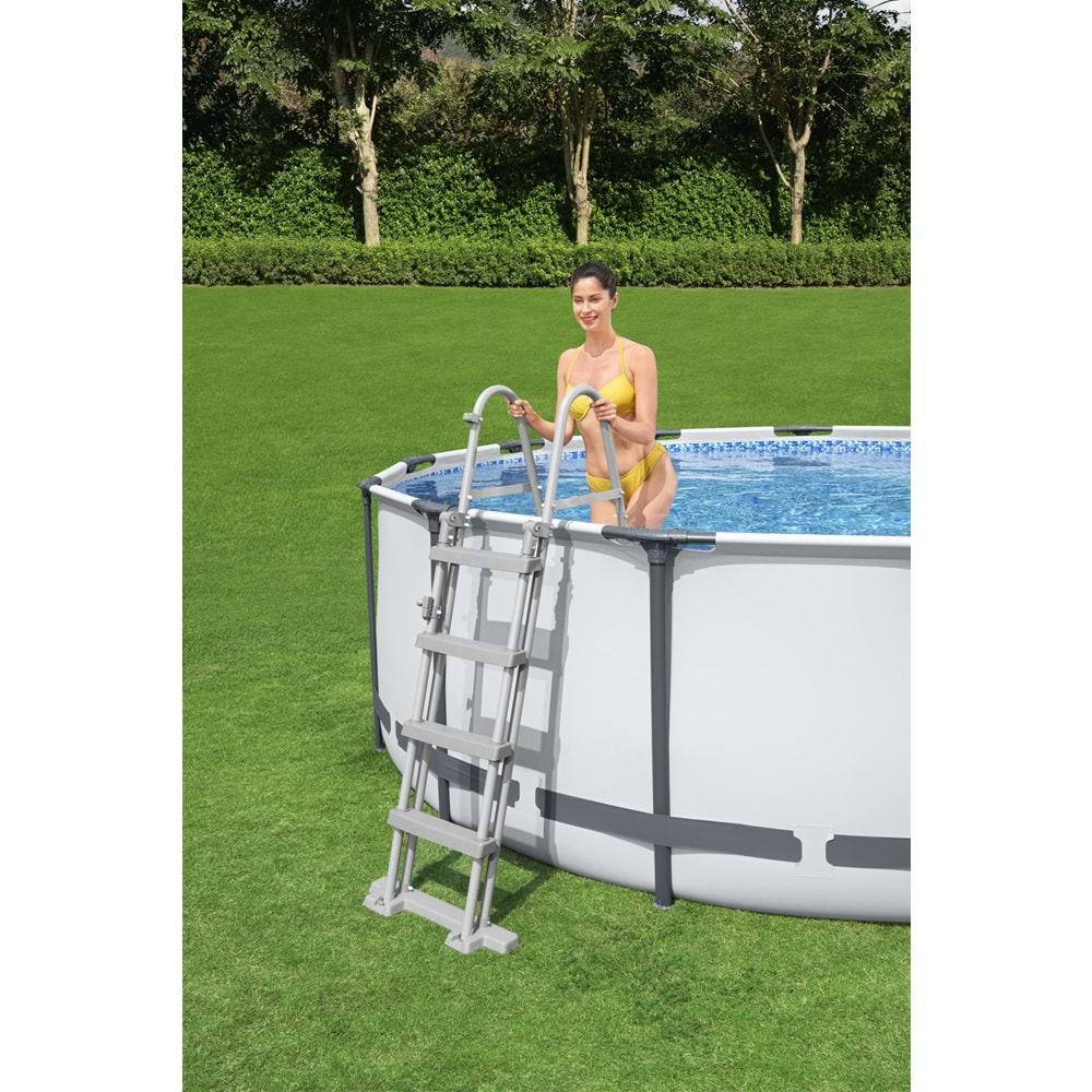 Bestway Steel Pro MAX Gölgelikli Prefabrik Yuvarlak Havuz Seti 488cm x 122cm 5612Z BW611