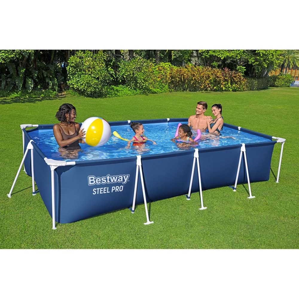 Bestway Steel Pro Prefabrik Yer Üstü Dikdörtgen Havuz 4,00 m x 2,11 m x 81 cm 56405 BW624