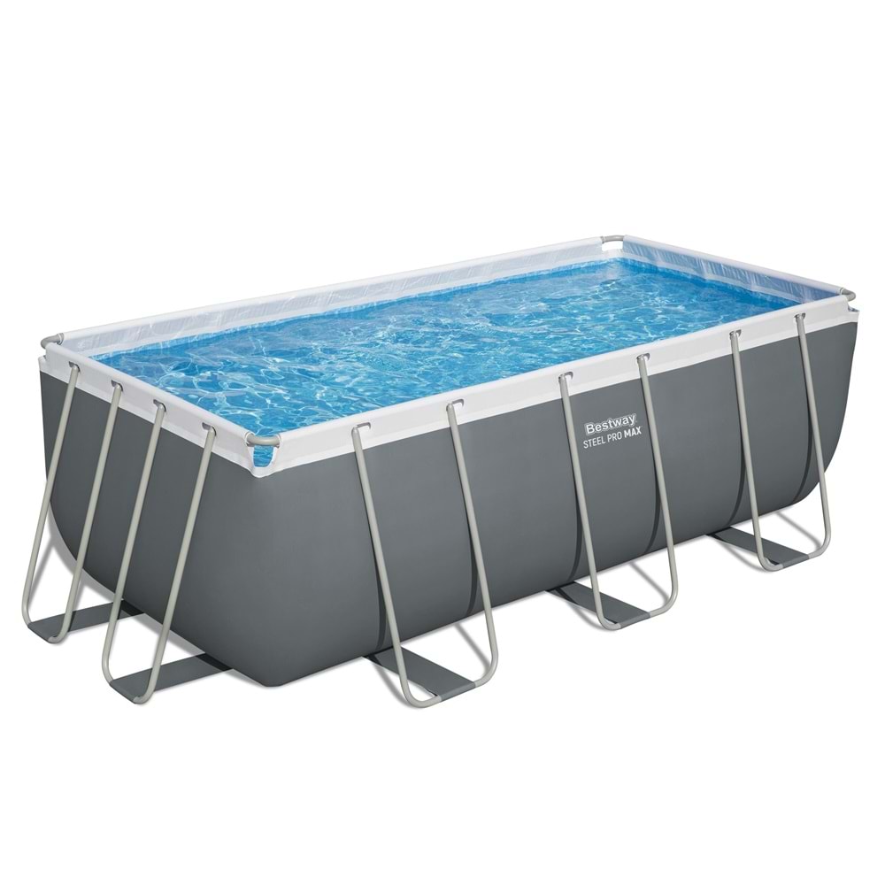 Bestway Steel Pro MAX Yer Üstü Prefabrik Dikdörtgen Havuz Seti 412 cm x 201 cm x 122 cm 56456 BW625