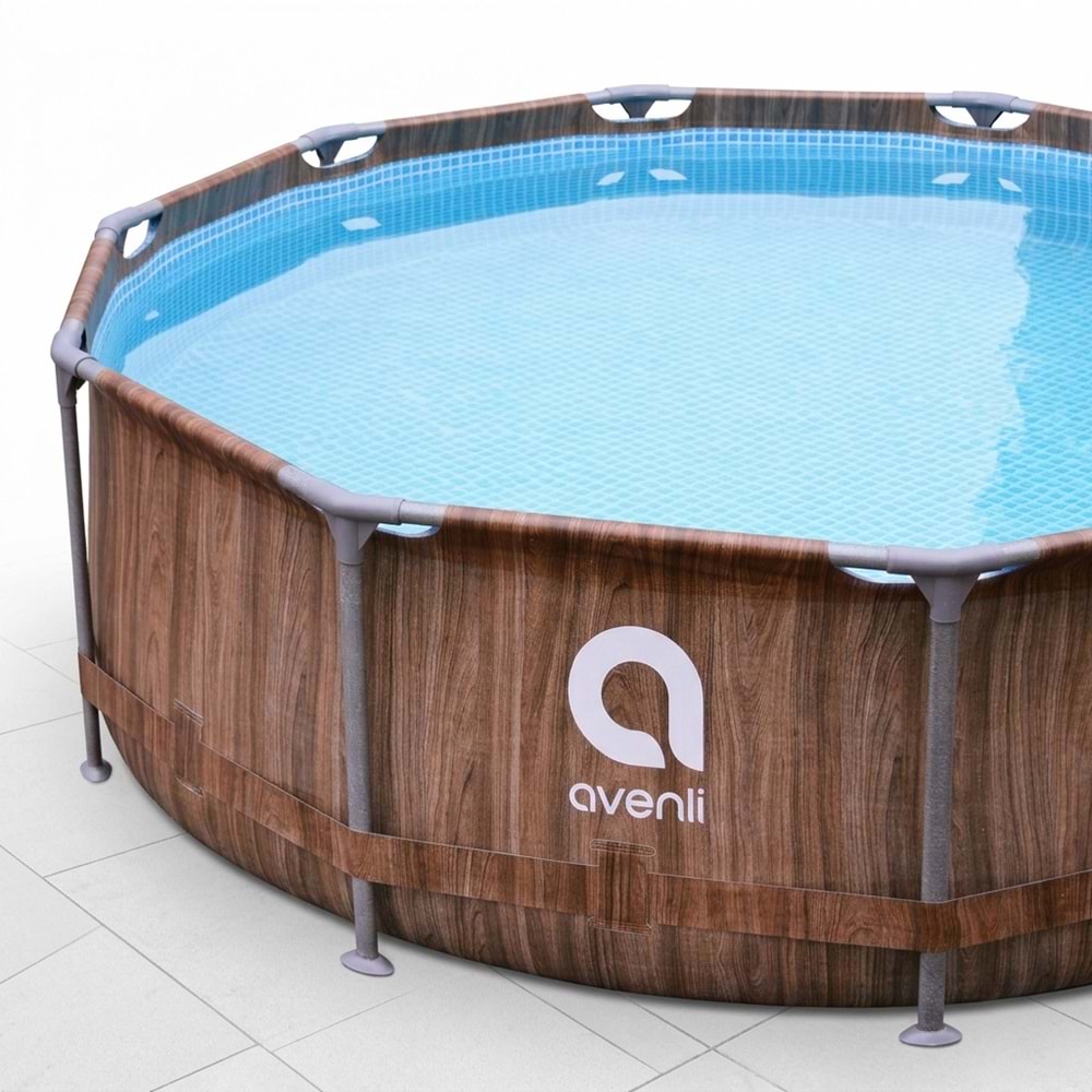 Ahşap Desenli Gölgelikli Prefabrik Havuz 305 cm x 76 cm 12247V54 JL616