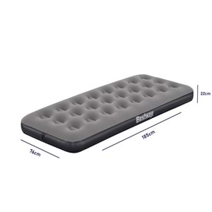 Bestway Single Tek Kişilik Şişme Yatak + El Pompası ve Yastık 185x76x22cm 671GY BW142