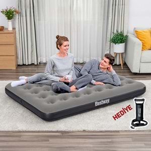 Bestway Ultra Queen 2 Kişilik Şişme Yatak + El Pompası Hediyeli 191x137x22cm 671GZ BW143