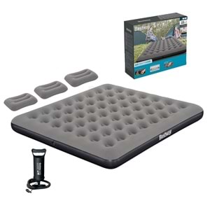 Bestway Ultra King 3 Kişilik Şişme Yatak, El pompası ve Yastık 203x183x22cm 671HC BW149