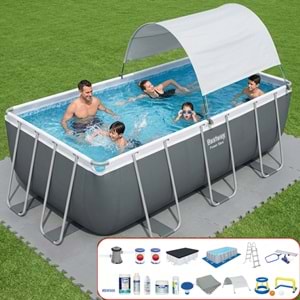 Bestway Gölgelikli Prefabrik Havuz Seti 404x201x100cm BW569 56441