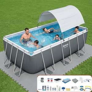Bestway Gölgelikli Prefabrik Full Havuz Seti 412x201x122cm BW570 56456