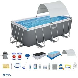 Bestway Gölgelikli Prefabrik Full Havuz Seti 412x201x122cm BW570 56456
