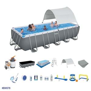 Bestway Gölgelikli Büyük Prefabrik Full Havuz Seti 549x274x132cm BW578 5619Q