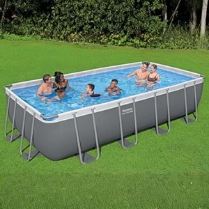 Bestway Steel Pro MAX Yer Üstü Prefabrik Dikdörtgen Havuz Seti 549cm x 274cm x 122cm 56465 BW586