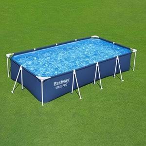 Bestway Steel Pro Prefabrik Yer Üstü Gölgelikli Dikdörtgen Havuz 4,00 m x 2,11 m x 81 cm 56405 BW591