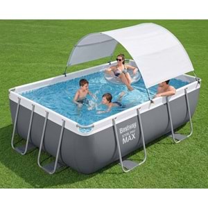 Bestway Steel Pro MAX Gölgelikli Prefabrik Dikdörtgen Havuz Seti 282 cm x 196 cm x 84 cm BW592