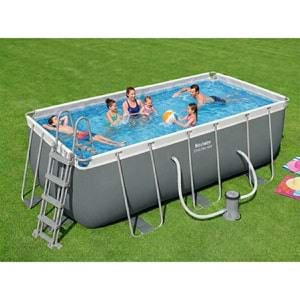 Bestway Gölgelikli Prefabrik Dikdörtgen Havuz Seti 412 cm x 201 cm x 122 cm 56456 BW594