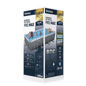 Bestway Steel Pro MAX Gölgelikli Prefabrik Yer Üstü Havuz Seti 549 cm x 274 cm x 122 cm 56466 BW596