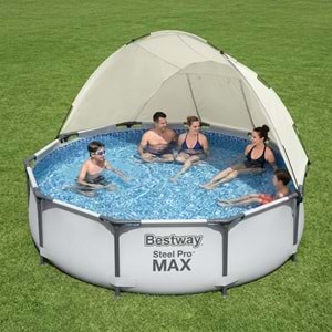 Bestway Steel Pro MAX Gölgelikli Yer Üstü Prefabrik Havuz 305cm x 76cm 56406 BW608