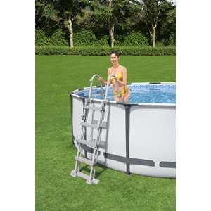 Bestway Steel Pro MAX Gölgelikli Prefabrik Yuvarlak Havuz Seti 488cm x 122cm 5612Z BW611