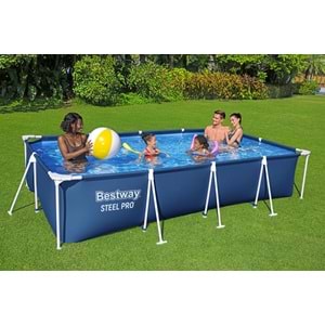 Bestway Steel Pro Prefabrik Yer Üstü Dikdörtgen Havuz 4,00 m x 2,11 m x 81 cm 56405 BW624