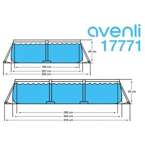 Dikdörtgen Prefabrik Havuz 300 cm x 207 cm x 66 cm (Gri) 17771 JL617
