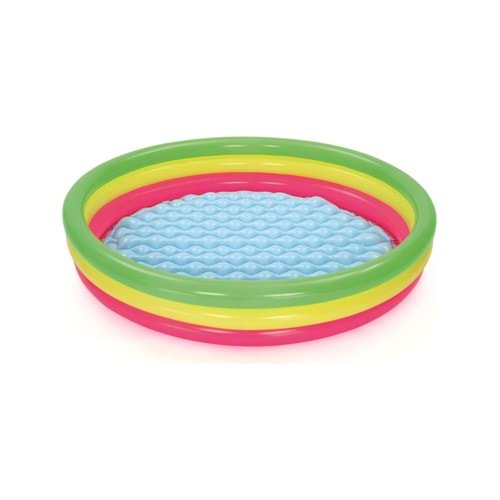 Bestway Şişme Tabanlı Yuvarlak Çocuk Havuzu 102X24CM, Eğlenceli ve Renkli Tasarım
