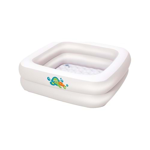 Bestway Kare Bebek Havuzu 86x86x25 cm Şişirilebilir Zemin ile Oyun ve Küvet Kullanımı